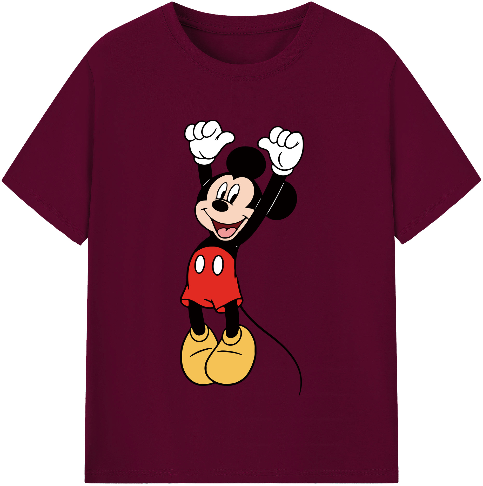 （画像用） ミッキーマウス Mickey Mouse レディースカジュアルプリントTシャツ（綿100％）